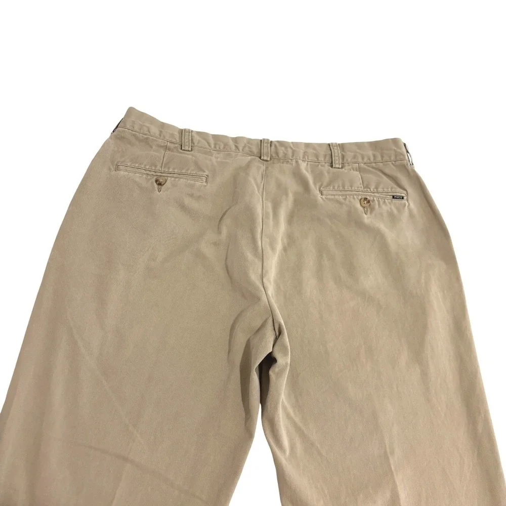 Polo Ralph Lauren Straight Leg Chino Pant Mens 36x32 Tan Classic Fit Flat Front
